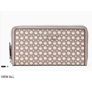 Kate Spade NY Spade Link Continental Zip Around Wallet White Beige